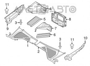 Решетка дворников пластик правая BMW X5 F15 14-18