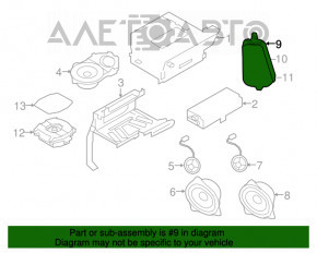 Динамік задньої стійки правий BMW X5 F15 14-18 з пищалкою Bang and Olufsen