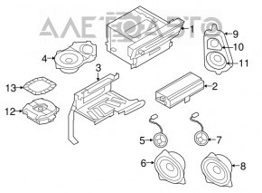 Динамік задньої стійки лівий BMW X5 F15 14-18 з пищалкою Bang and Olufsen