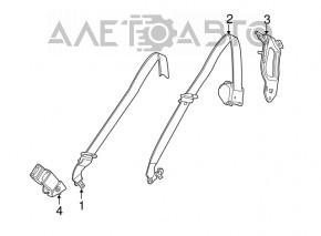 Ремінь безпеки 3 ряд правий BMW X5 F15 14-18 беж OYSTER