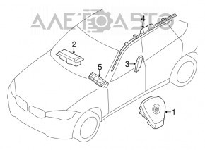 Подушка безпеки airbag колінна пасажирська права BMW X5 F15 14-18 чорна