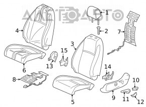 Водійське сидіння Honda Civic X FC 19-21 4d без airbag, механіч, ганчірка сіра