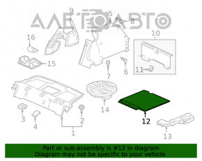 Пол багажника Honda Civic X FC 19-21 4d тряпка, черная