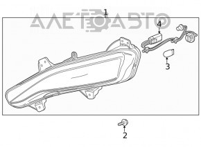 Поворотник правий Chevrolet Malibu 19 - з LED DRL