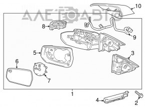 Дзеркало бічне праве Chevrolet Malibu 19- підігрів