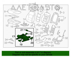 Водительское сидение Chevrolet Malibu 16- без airbag, электро, тряпка черная