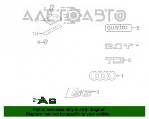 Эмблема надпись A6 крышки багажника Audi A6 C7 12-18