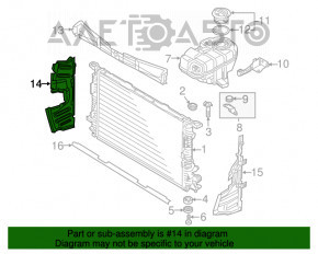 Дефлектор радіатора правий Audi A6 C7 16-18 рест 2.0 зламане кріплення