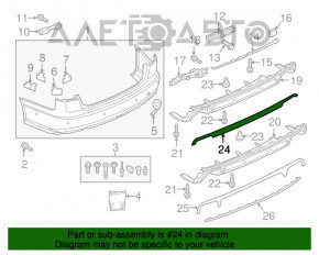 Накладка губы заднего бампера Audi A6 C7 16-18 рест