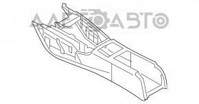 Консоль центральная подлокотник и подстаканники Audi A6 C7 12-18 черн