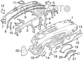 Торпедо передняя панель без AIRBAG Audi A6 C7 12-18 без проекции,черн