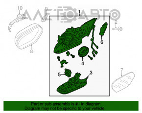 Зеркало боковое левое Audi A6 C7 12-18