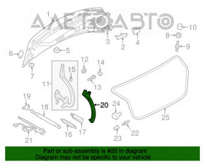 Накладка петлі кришки багажника ліва Audi A6 C7 12-18 подряпини