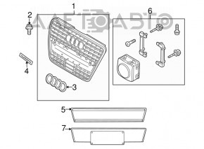 Эмблема значок решетки радиатора grill Audi A6 C7 12-15 дорест новый OEM оригинал