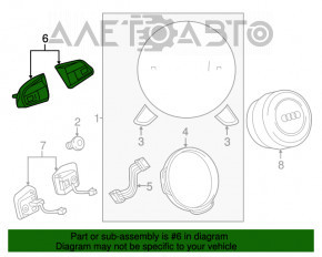 Кнопки управления на руле Audi A6 C7 12-15 дорест в сборе под подогрев руля и типтроник