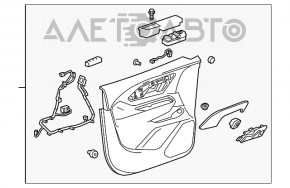 Обшивка двери карточка передняя левая GMC Terrain 18-20 кожа черная, Bose