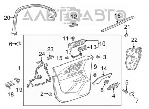 Обшивка двери карточка передняя правая GMC Terrain 18-20 кожа черная, Bose