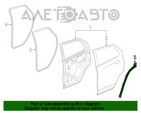 Ущільнювач дверей збоку задній правий GMC Terrain 18- задній