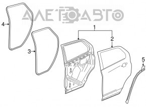 Ущільнювач дверей збоку задній правий GMC Terrain 18- задній