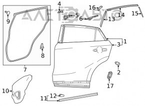 Двері в зборі задня ліва Toyota Venza 21- чорний 219