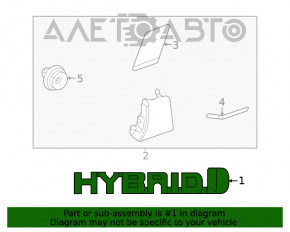 Эмблема надпись крыла HYBRID перед прав Toyota Venza 21-
