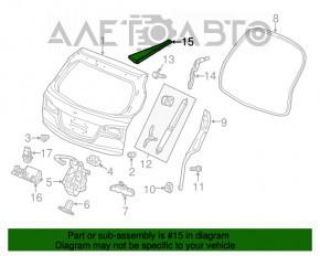 Накладка даху задня права Acura MDX 14-20