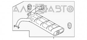Глушник задня частина з бочкою Hyundai Kona 18-21 FWD 2.0