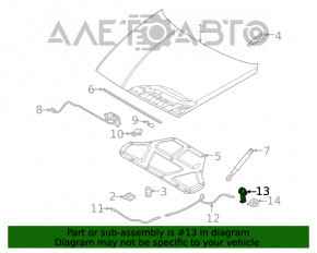 Ручка відкриття замка капота Hyundai Kona 18-23 1.6, 2.0 салонна