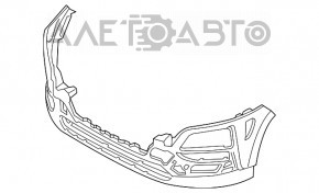 Бампер передний голый нижняя часть Hyundai Kona 18-21 1.6, 2.0 без ПТФ, структура, царапины, тычки