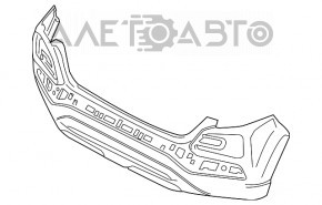 Бампер задний голый Hyundai Kona 18-21 без накладки низ, структура, царапины, надломано крепление