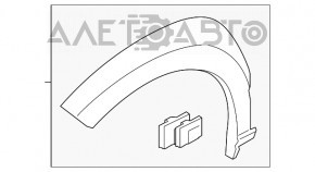 Накладка арки крила передня прав Hyundai Kona 18-23 структура