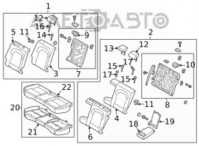 Задний ряд сидений 2 ряд Hyundai Kona 18-23