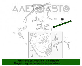 Ущільнювач скла внутрішній задніх правих дверей GMC Terrain 18-