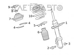 Амортизатор передній лівий Jeep Cherokee KL 19-22 2.0T, 3.2 FWD під R19