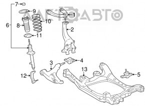 Амортизатор передній лівий Lexus IS250 IS300 IS350 06-13 AWD