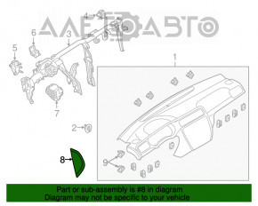 Накладка передньої панелі збоку ліва VW Jetta 11-18 USA чорна