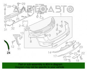 Накладка арки крыла задняя правая Audi Q5 8R 09-17 на бампере новый OEM оригинал