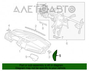 Накладка передньої панелі ліва бокова Honda CRV 17-19-