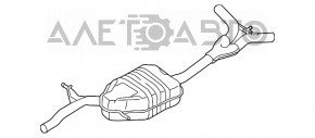 Глушитель задняя часть с бочками Audi Q5 8R 13-17 2.0T, hybrid с заслонкой, и хром насадками