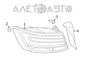 Накладка ліхтаря зовнішнього права Audi A4 B9 17- зламане кріплення