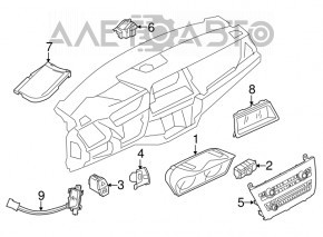 Кнопка аварійної сигналізації BMW X5 F15 14-18 із кнопкою камер 360