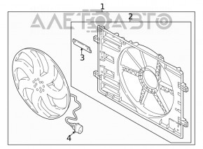 Диффузор кожух радиатора в сборе Audi A3 8V 15-20 2.0T на 1 вентилятор новый неоригинал