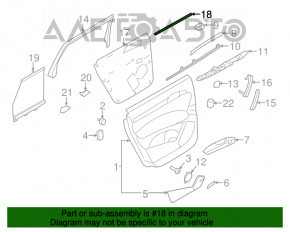 Ущільнювач скла внутрішні двері задній правий Audi Q7 4L 10-15