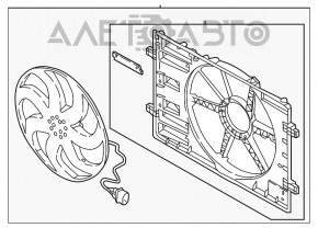 Диффузор кожух радиатора в сборе Audi A3 8V 15-20 2.0T на 1 вентилятор новый неоригинал OEM качество