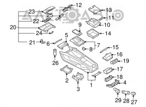 Консоль центральна підлокітник та підсклянники Audi Q7 4L 10-15 бежева, подряпини, під хімчистку