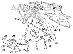 Ручка відкриття замка капота Porsche Macan 15-18