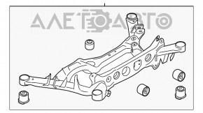 Подрамник задний Porsche Macan 15- ржавый, порваны сайленты редуктора