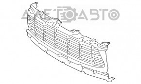 Решетка переднего бампера центр Porsche Macan 15-18 под парктроники, стурктура, треснута, царапины