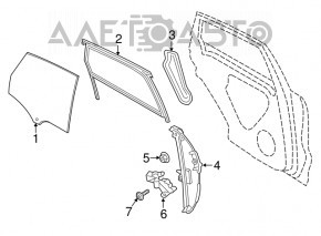 Уплотнитель стекла задний правый Porsche Macan 15-18