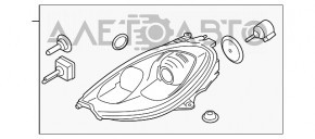 Фара передняя левая в сборе Porsche Macan 15-18 ксенон, без омывателя